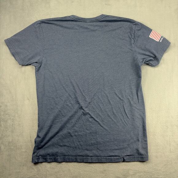 Diesel Power T-Shirt Men's Large Blue Cotton Blens Short Sleeve American Flag - Picture 2 of 6